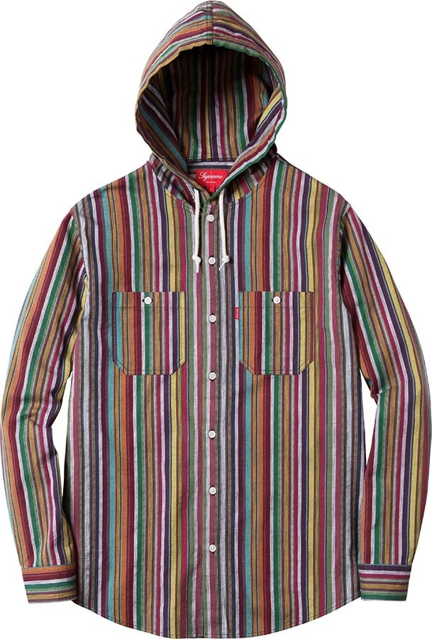 Striped Madras Hooded Shirt view 2